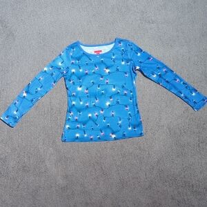 Lit Christmas Lights Long Sleeve Sleepwear Top